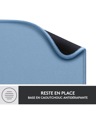Logitech Mouse Pad - Studio Series Mouse Pad, Rubber Base Non-Slip Easy Slip, Splash-Resistant, Durable, Portable, Modern - Blue