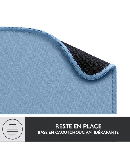 Logitech Mouse Pad - Studio Series Mouse Pad, Rubber Base Non-Slip Easy Slip, Splash-Resistant, Durable, Portable, Modern - Blue