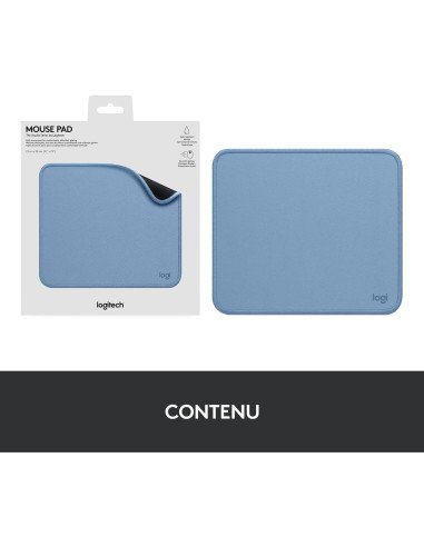Logitech Mouse Pad - Studio Series Mouse Pad, Rubber Base Non-Slip Easy Slip, Splash-Resistant, Durable, Portable, Modern - Blue