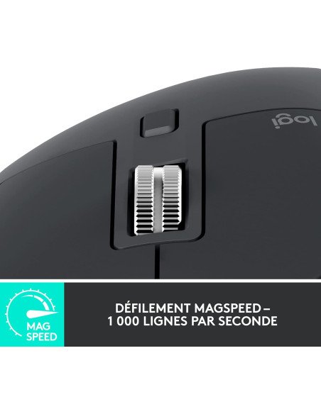 Logitech MX Master 3S - Ultra-Fast Scrolling Performance Mouse, Ergonomic, 8K DPI, Glass Tracking, Silent Clicks, USB-C,