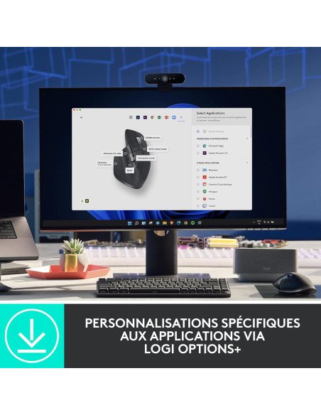 Logitech MX Master 3S - Ultra-Fast Scrolling Performance Mouse, Ergonomic, 8K DPI, Glass Tracking, Silent Clicks, USB-C,