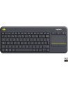 Logitech K400 Plus Clavier Sans Fil Touch TV Avec Contrôle Média et Pavé Tactile, Clavier Francais AZERTY - Noir