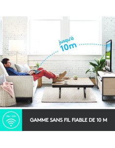 Logitech K400 Plus Clavier Sans Fil Touch TV Avec Contrôle Média et Pavé Tactile, Clavier Francais AZERTY - Noir 2