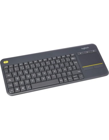 Logitech K400 Plus Clavier Sans Fil Touch TV Avec Contrôle Média et Pavé Tactile, Clavier Francais AZERTY - Noir