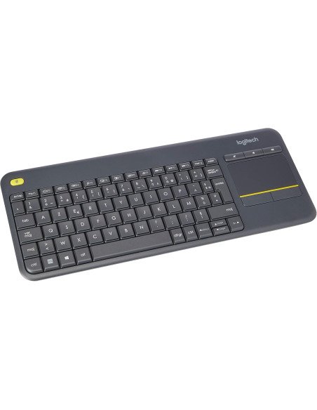 Logitech K400 Plus Clavier Sans Fil Touch TV Avec Contrôle Média et Pavé Tactile, Clavier Francais AZERTY - Noir