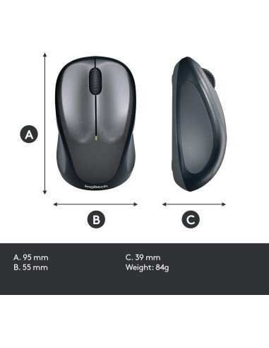 Logitech M235 Souris Sans Fil, 2.4GHz avec Récepteur USB Unifying, Suivi Optique 1000 PPP, Pile 12 Mois, Compatible avec PC,