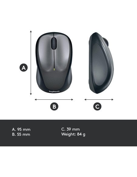 Logitech M235 Souris Sans Fil, 2.4GHz avec Récepteur USB Unifying, Suivi Optique 1000 PPP, Pile 12 Mois, Compatible avec PC,