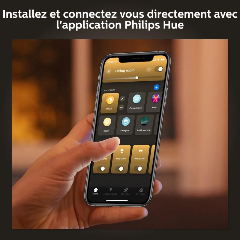 Ampoule LED Philips Hue E27 - Équivalent 75W Éclairage Intelligent