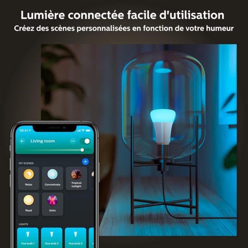 Philips Hue E27 Ampoule LED : 75W Ambiance & Contrôle Intelligent