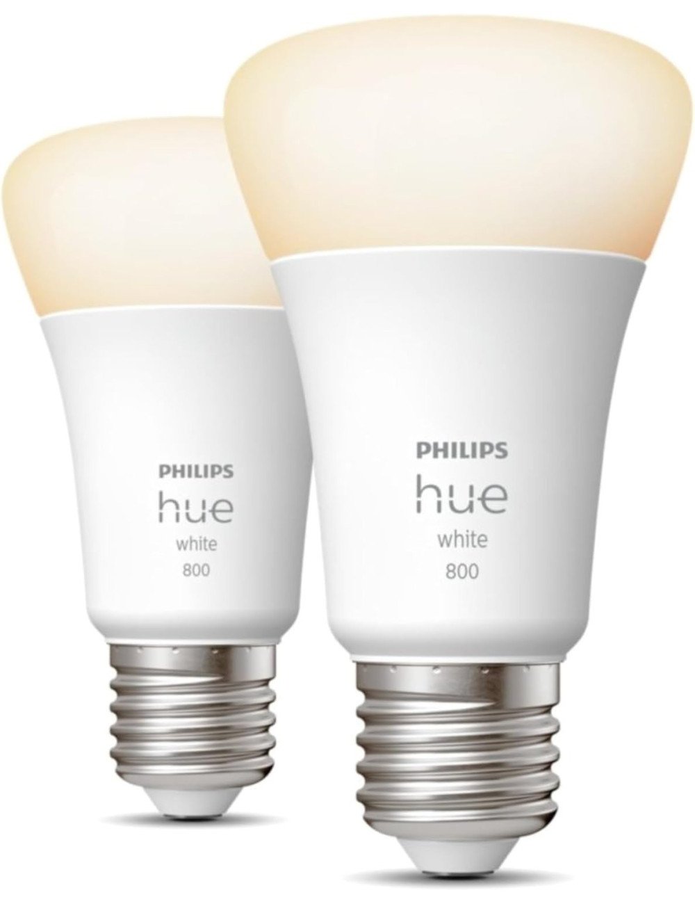 Ampoules LED Philips Hue E27 blanches - Équivalent 60W, 800 lumens