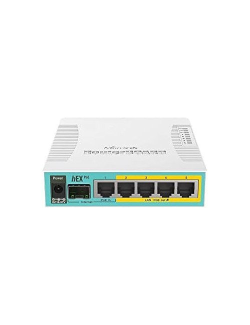 MikroTik Hex PoE Routeur pour Starlink - Hub Switch Blanc