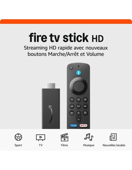 Amazon Fire TV Stick HD  télécommande vocale Alexa