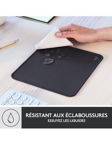 Logitech Mouse Pad - Studio Series, Computer Mouse Pad, Non-Slip Rubber Base, Easy Slip, Splash-Resistant, Durable, Portable,