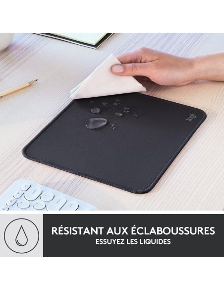 Logitech Mouse Pad - Studio Series, Computer Mouse Pad, Non-Slip Rubber Base, Easy Slip, Splash-Resistant, Durable, Portable,