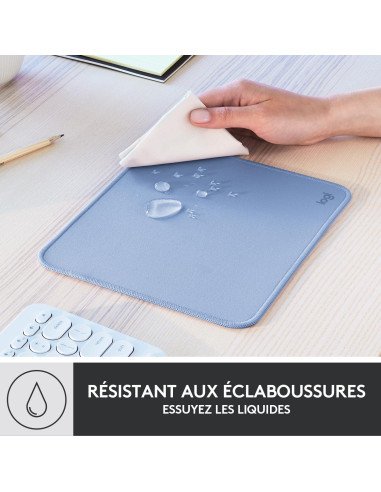 Logitech Mouse Pad - Studio Series Mouse Pad, Rubber Base Non-Slip Easy Slip, Splash-Resistant, Durable, Portable, Modern - Blue